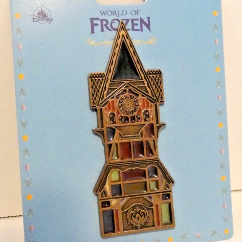 Hong Kong Disney Collectible Pin Clock Tower Trading Club Gold Tone Metal NWT